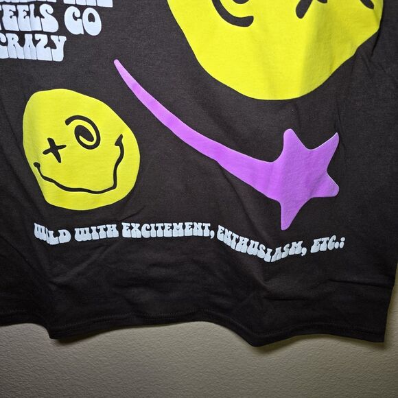 Pacsun Delirium Graphic T-Shirt Unisex Medium Brown Smiley Retro Tee - Picture 6 of 7